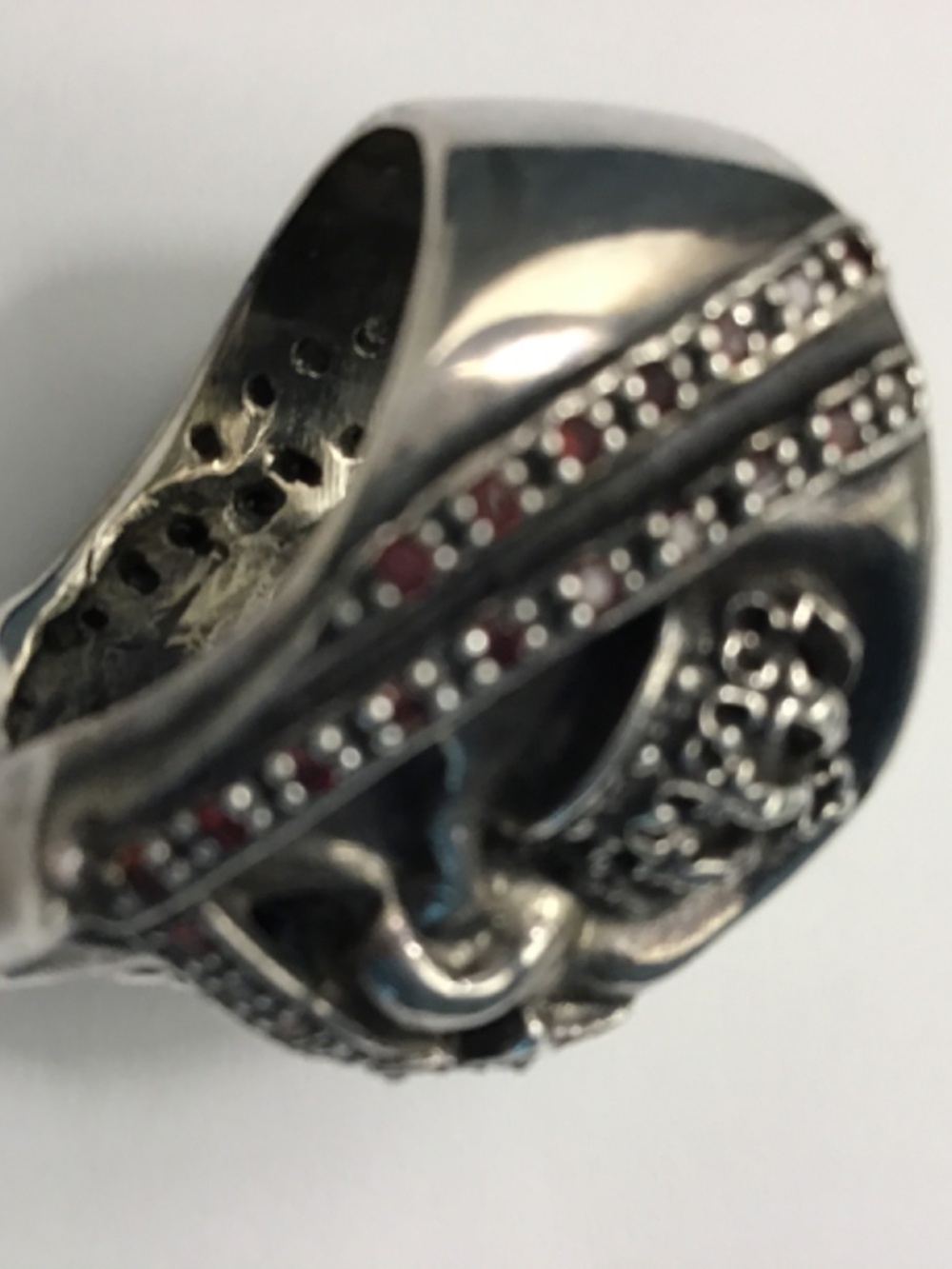Pirate GARNET mans ring .925 - Picture 10 of 10